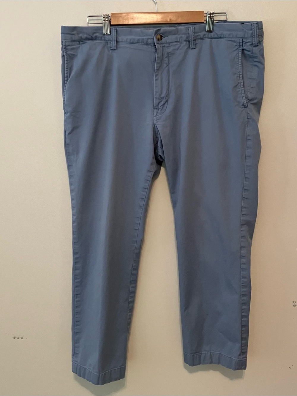 Polo Ralph Lauren Mens 38x32 Light Blue Stretch Slim Fit Chino Pants Preppy